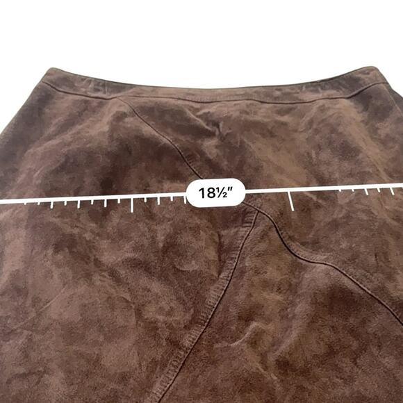 KATE HILL Brown Leather Pencil Skirt size 8 - Picture 6 of 11